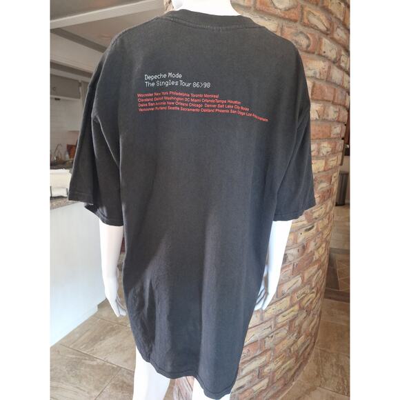 Depeche Mode 1998 Singles Tour Rose Graphic Black Band T-Shirt Vintage XL - Picture 6 of 7